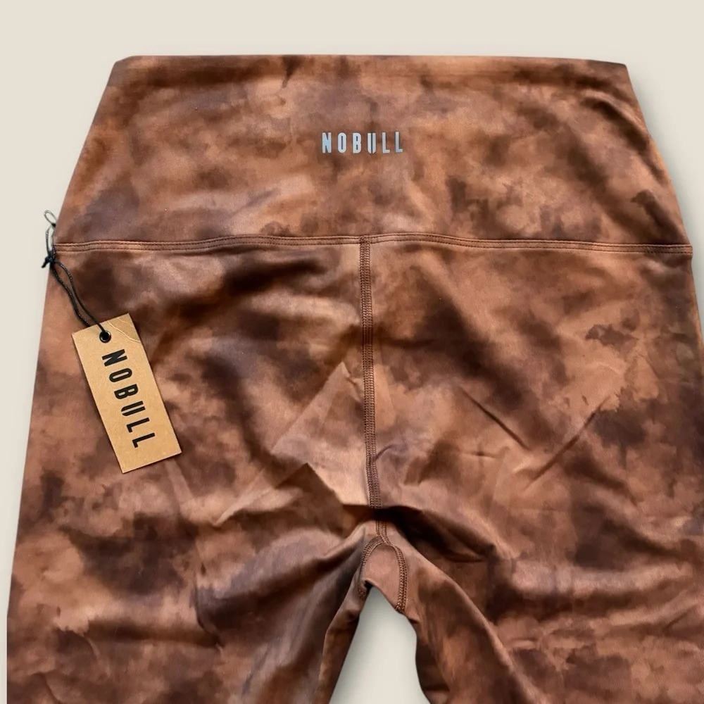 NOBULL Women’s High Rise Crop Tight Toffee‎ Brown Tie Dye size M